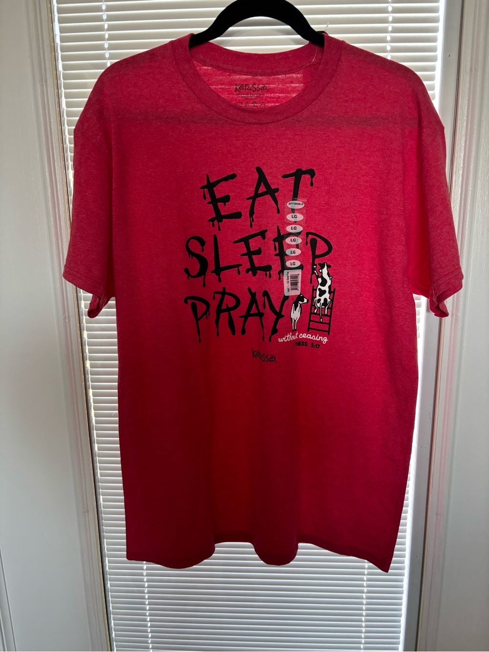 Russ Men's Red Graphic Tee - Eat Sleep Pray